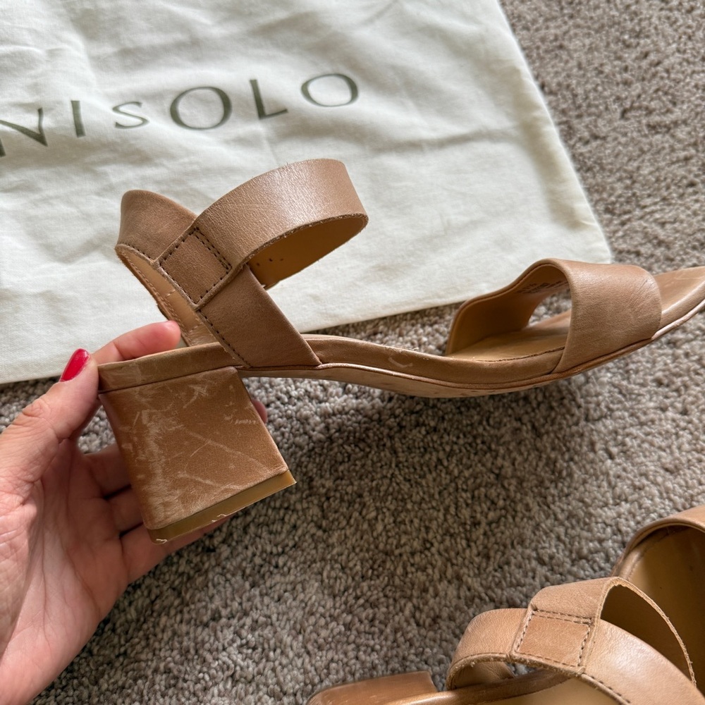 Nisolo Stella Go-To Almond Leather Block Heels Size 7.5 - Picture 5 of 9